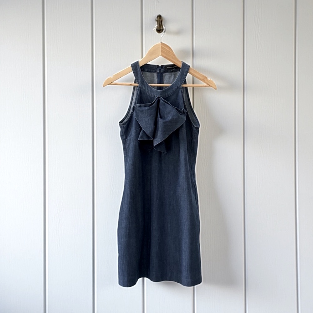 Banana Republic Denim Blue Halter Dress with Stretch! Small! - Picture 5 of 8